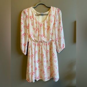 White & Pink Floral Dress